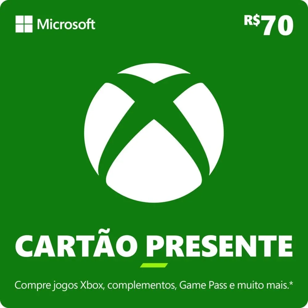 Xbox - Cartão Presente Digital R$70